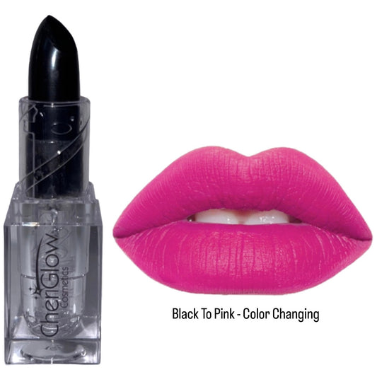 Satin Matte Color Changing Lipstick - Black To Pink