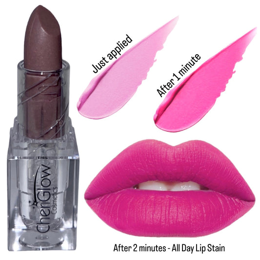 Satin Matte Color Changing Lipstick - Gray To Pink