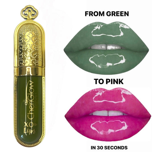 Color Changing XO Lipgloss - Green to Pink - Green Apple