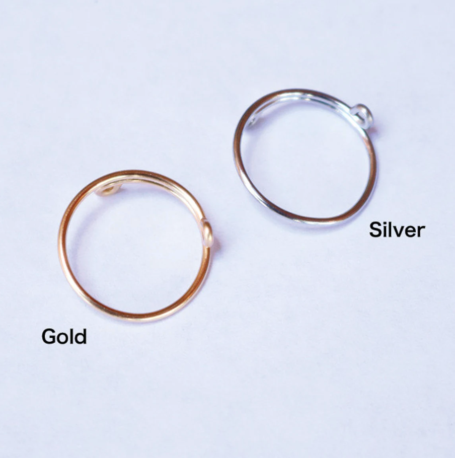 Double Wrapped Swirl Wire Ring (Silver & Gold)