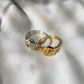 Dainty Wire Wrapped Flower Ring (Silver & Gold)